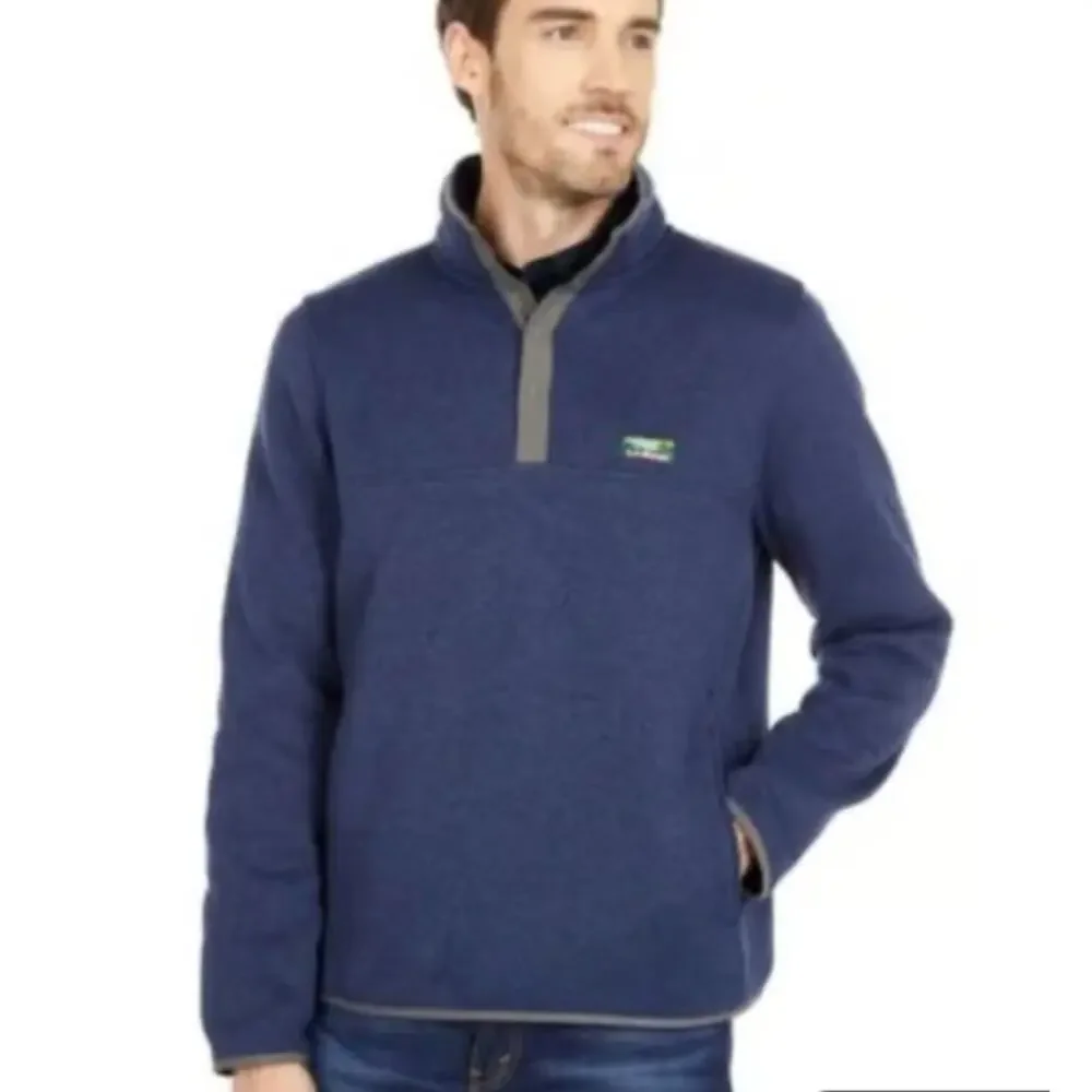 L.L. Bean Men's Sweater Fleece Snap Pullover Purple‎ Regular - Size S